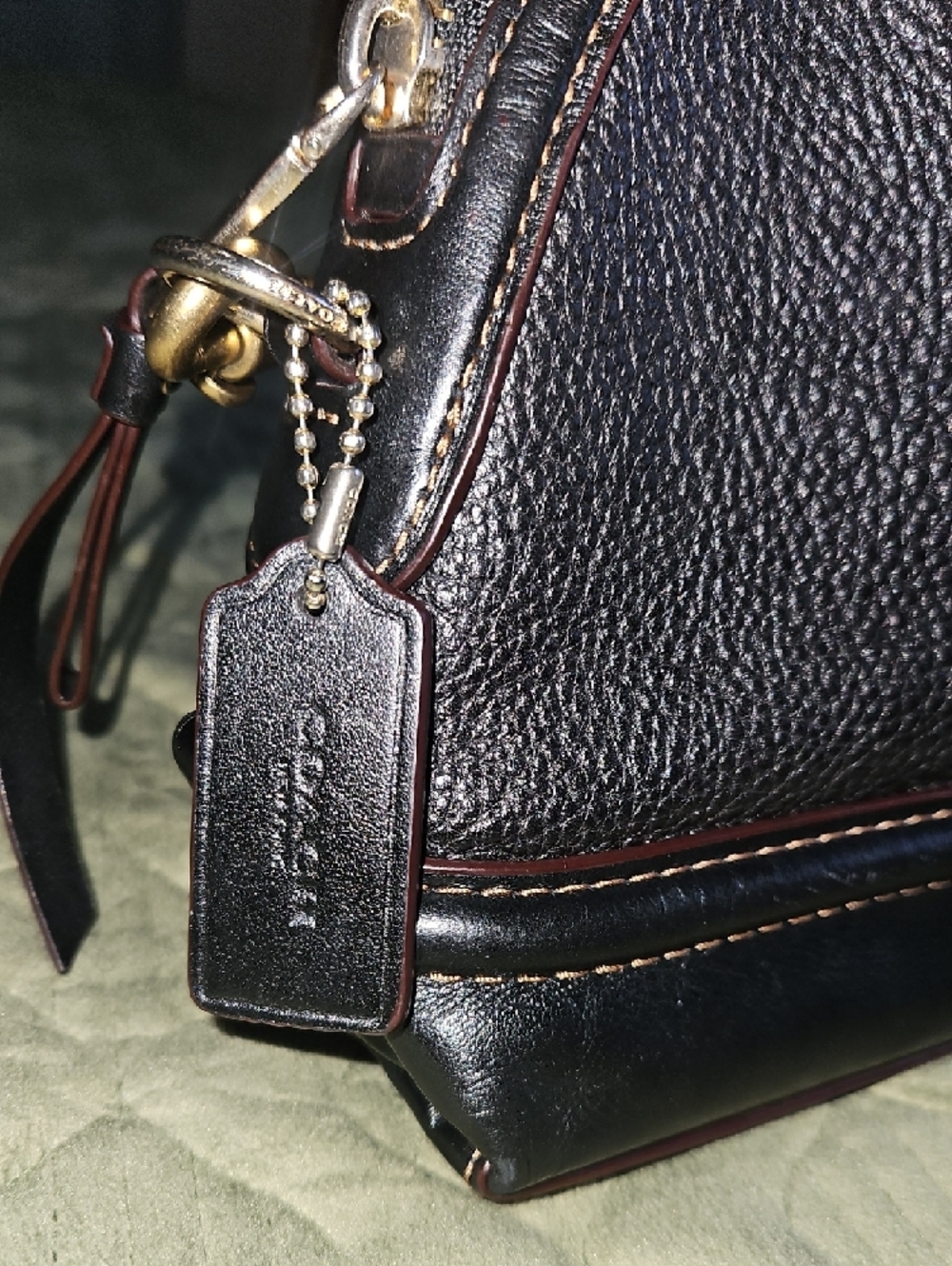 Coach Black Pebbled Leather Crossbody with Gold Hardware - Picture 6 of 7